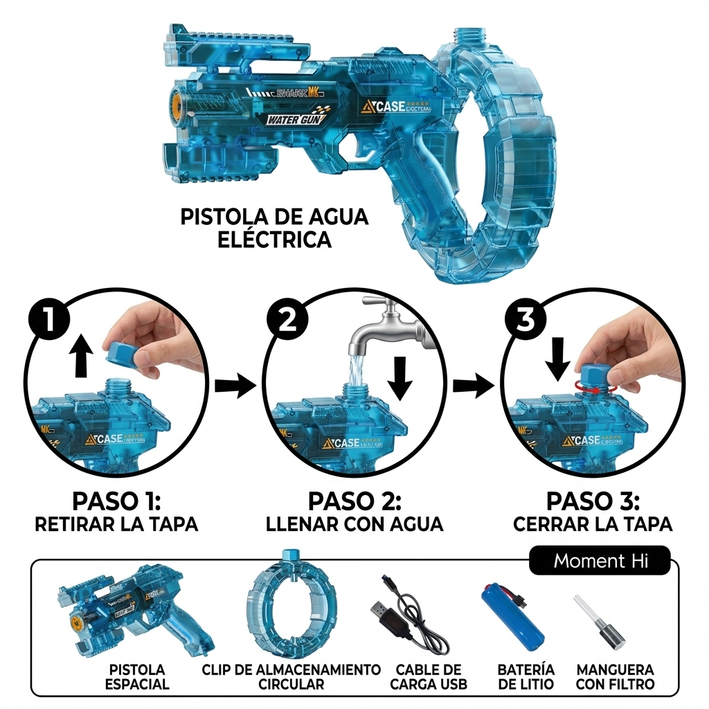 HydroShot Pro — La pistola de agua eléctrica más potente del verano